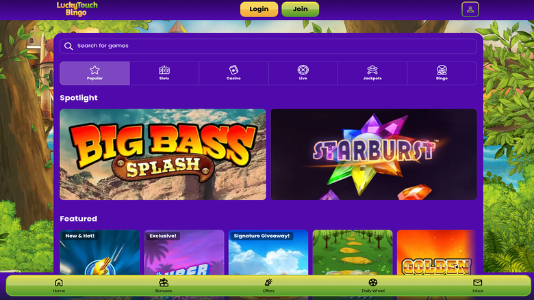 Jeux de bingo Lucky Touch sur ordinateur