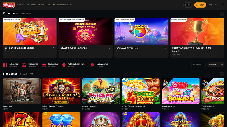 Lucky Trunk Casino Desktop Homepage