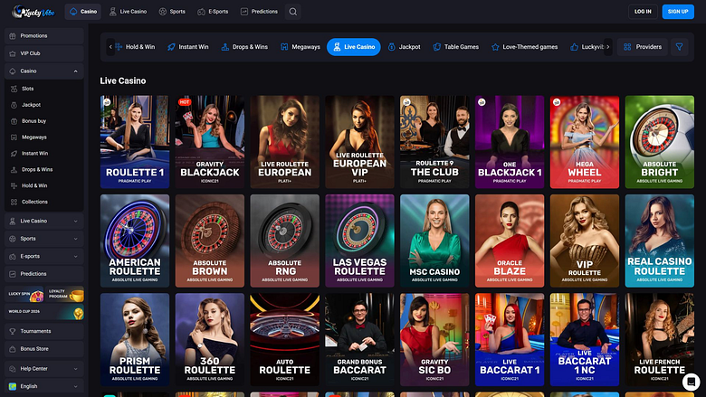 Lucky Vibe Казино Десктоп Живой Дилер