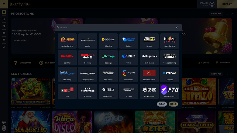 Lucky Wands Casino Desktop Game Developers