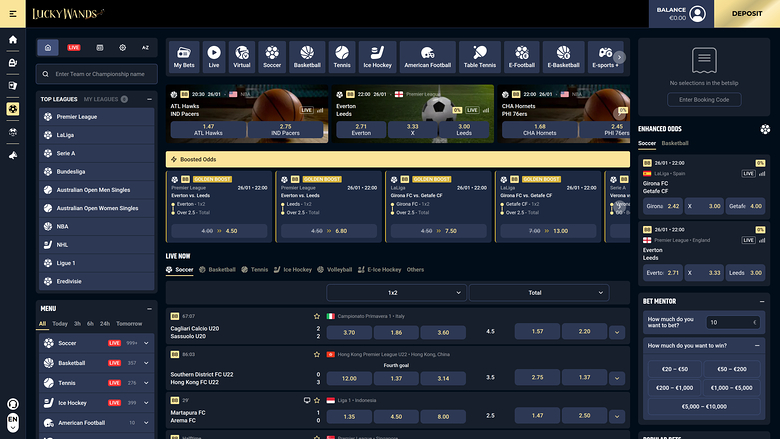 Lucky Wands Casino Desktop Sports