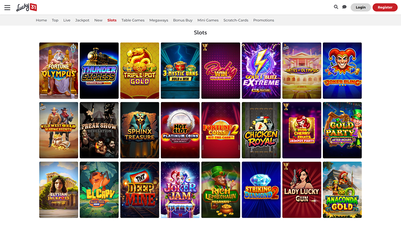 Juegos de escritorio del casino Lucky31