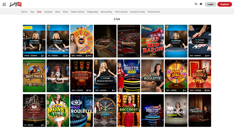 Casino Lucky31 con crupier en vivo de escritorio