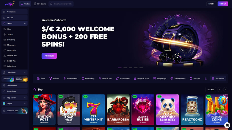 Домашняя страница Lucky7even для рабочего стола