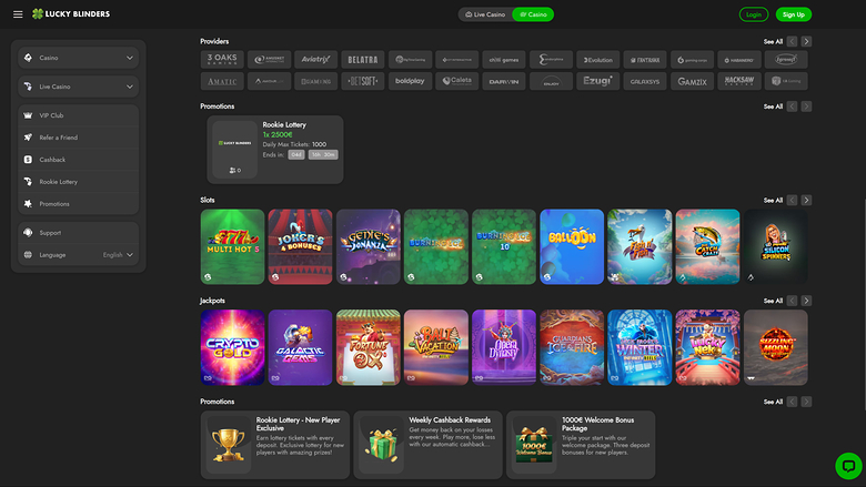 Lucky Blinders Casino-Spieleentwickler