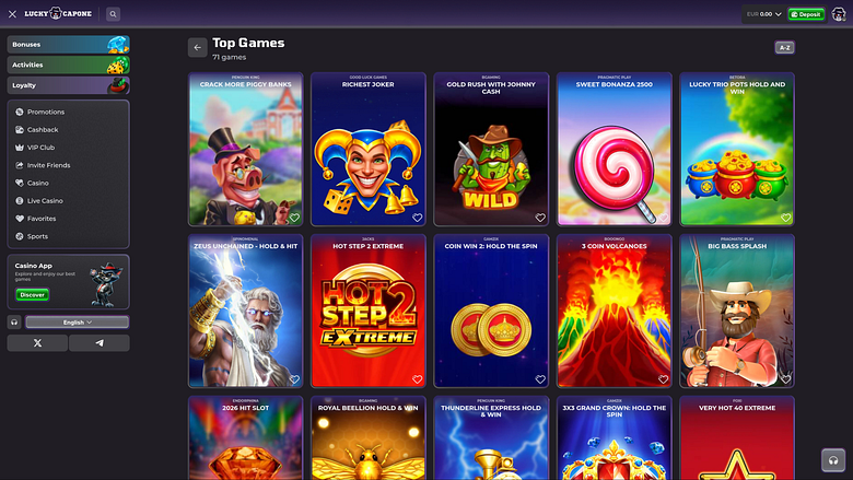 Lucky Capone Casino Desktop-Spiele