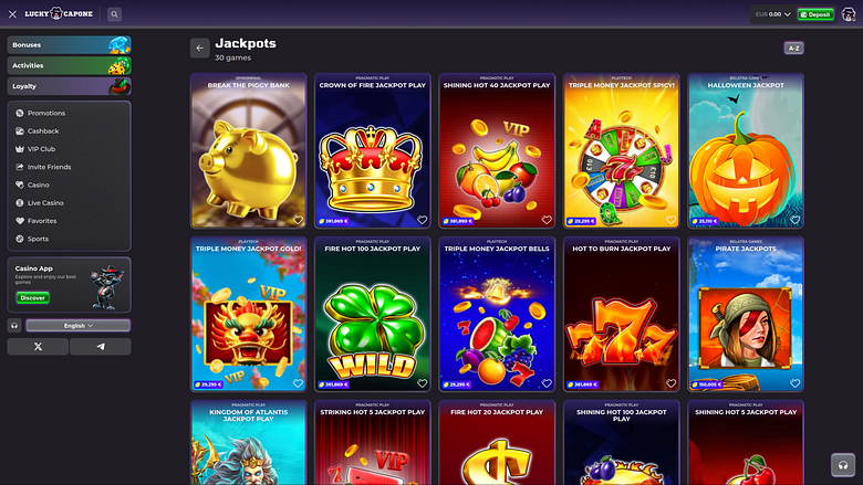 Lucky Capone Casino Desktop Jackpot
