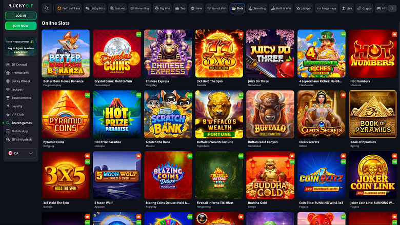 Jeux de casino Luckyelf pour ordinateur