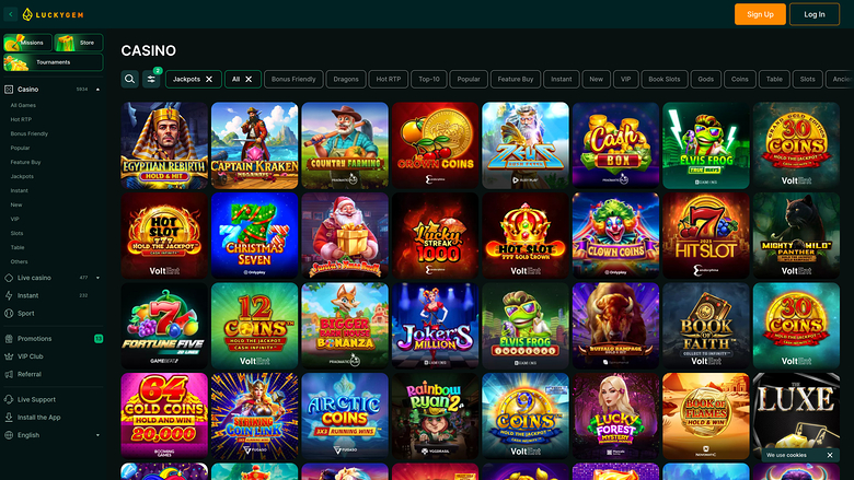 Luckygem Casino Desktop Jackpot 