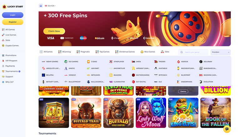 Développeurs du jeu de casino Luckystart pour ordinateur