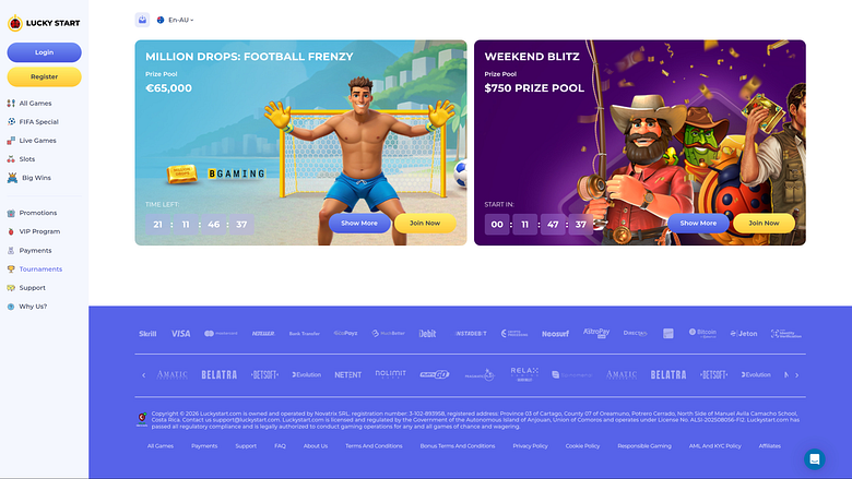 LuckyStart Casino Desktop Tournaments
