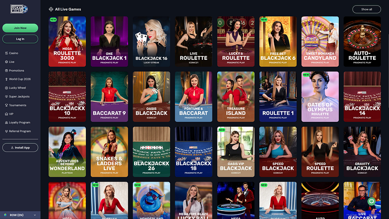 Casino Luckywins con crupier en vivo de escritorio
