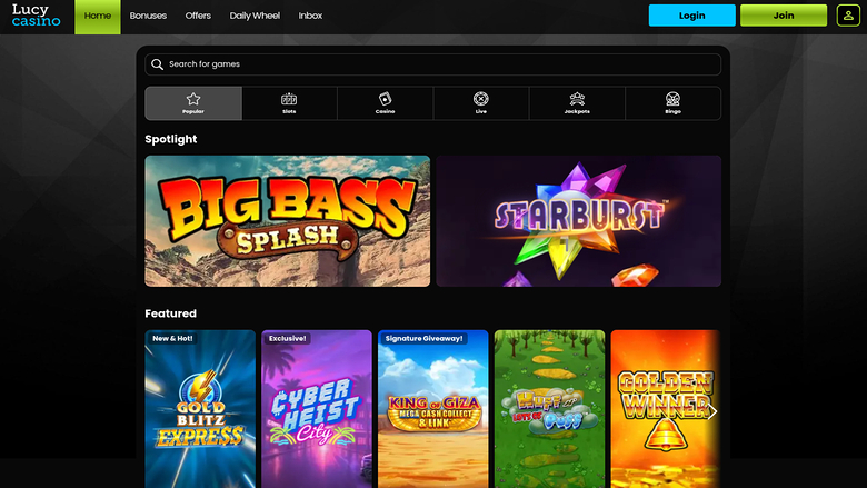 Jeux de casino Lucy sur ordinateur