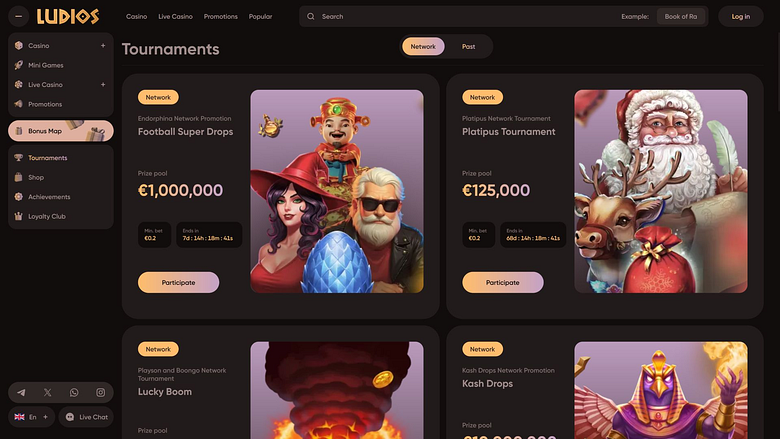 Torneos de escritorio de Ludios Casino