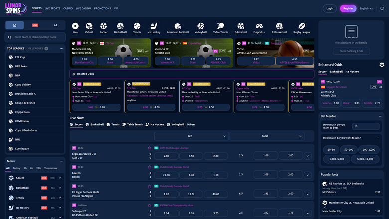 Casino LunarSpins - Sports sur ordinateur