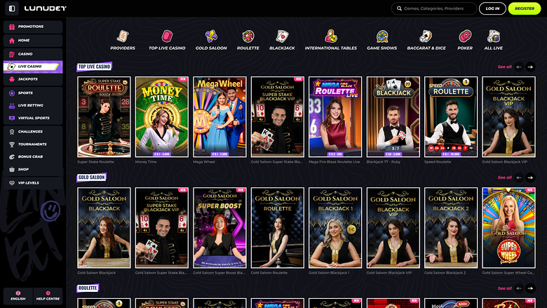 Lunubet Desktop Live Dealer