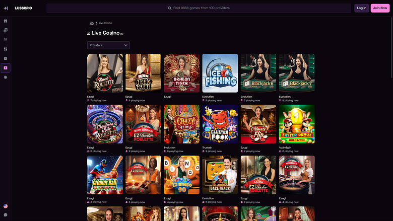 Казино Lussurio Desktop с живым дилером