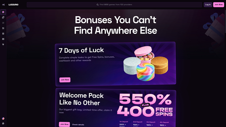 Акции Lussurio Casino для настольных компьютеров