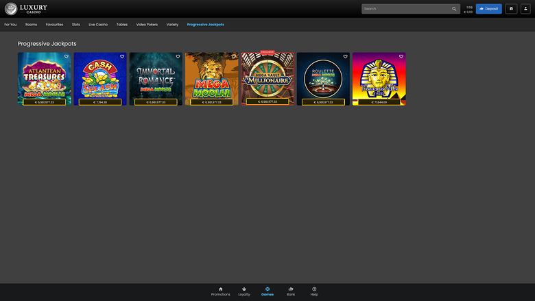 Jackpot de casino de luxe sur ordinateur