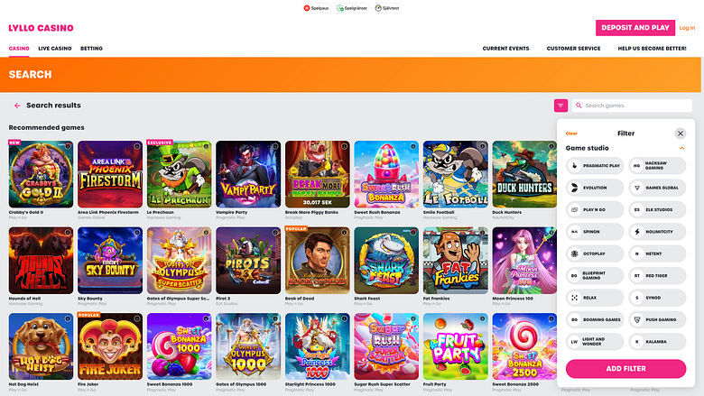 Développeurs du jeu de casino pour ordinateur Lyllo