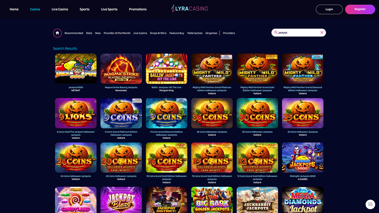 Jackpot de bureau du casino Lyra
