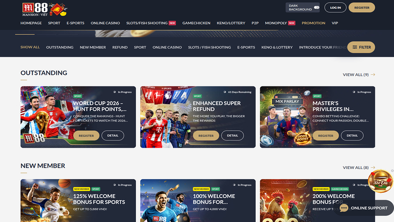 Promotions M88 Casino sur ordinateur