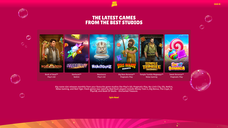 Разработчики настольных игр для казино Mad Rush