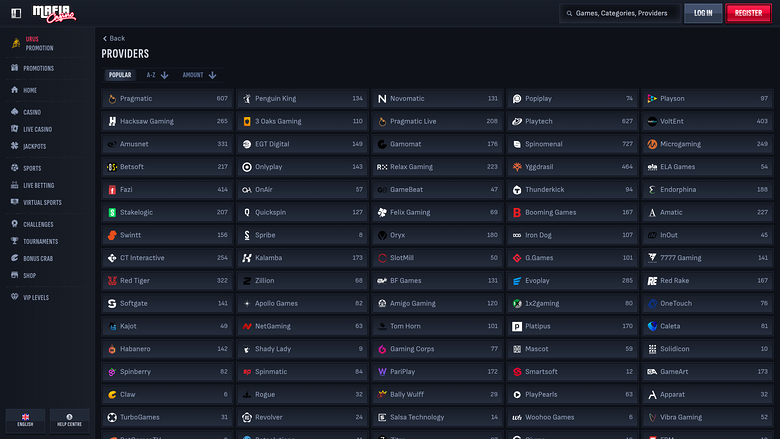 Développeurs du jeu de casino Mafia pour ordinateur