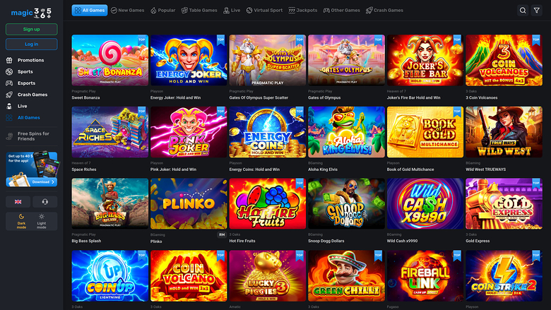 Magic365 Casino Games Desktop