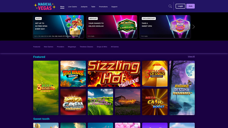 Juegos de escritorio del casino Magical Vegas