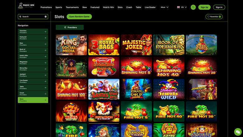 MagicWin Casino Desktop-Spiele