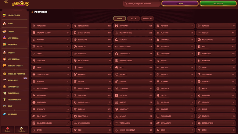 Développeurs de jeux de bureau Magius Casino