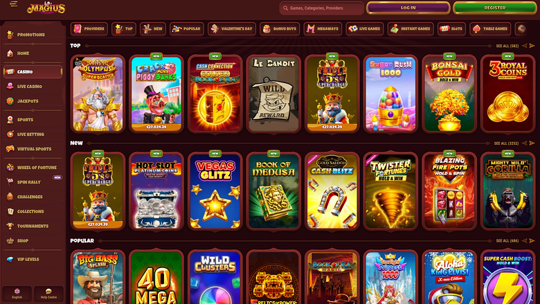 Jeux de casino Magius sur ordinateur