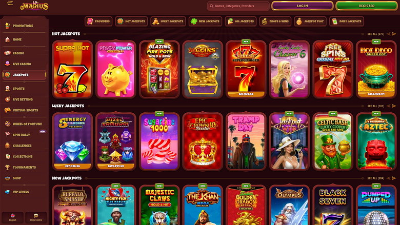 Jackpot de bureau du casino Magius
