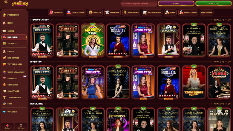 Magius Casino croupier en direct sur ordinateur
