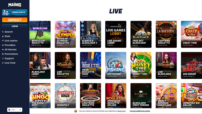 Mainio Casino Desktop Live Dealer