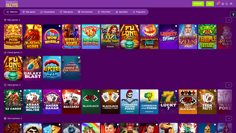 Jeux de casino Majestic Slots pour ordinateur