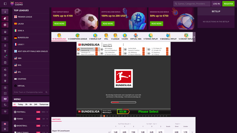 Casino Malina Desktop Deportes virtuales