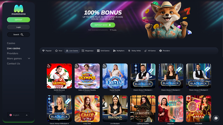 Mammona Casino Desktop Live Dealer
