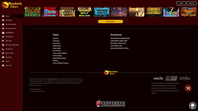 Mandarin Palace Casino Desktop Game Developers