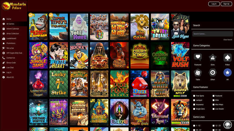 Mandarin Palace Casino Desktop Games