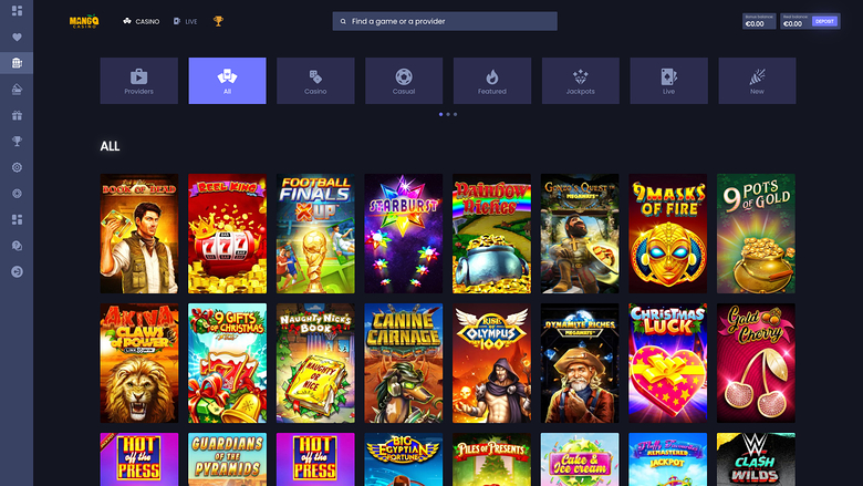 Giochi desktop di Mango Casino