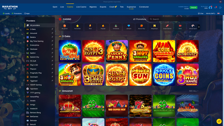 MarathonBet Casino Desktop Game Developers