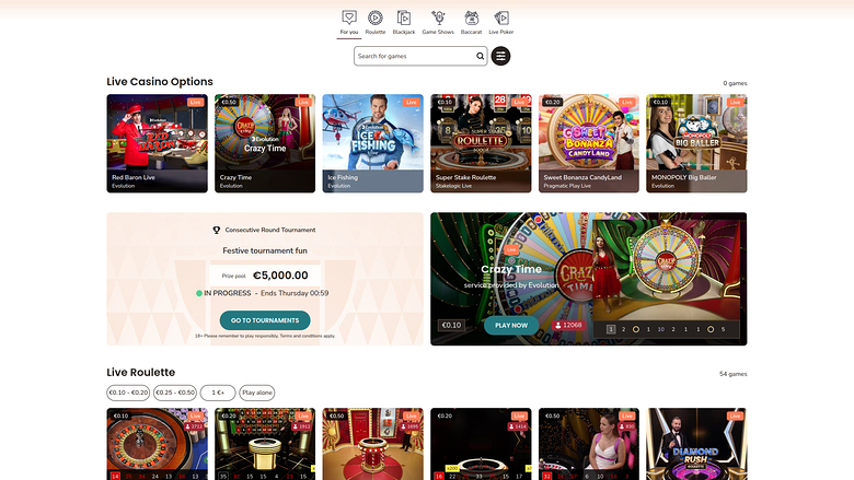 Maria Casino Desktop croupier en direct