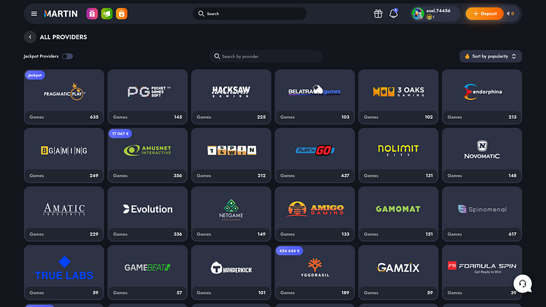 Разработчики игр для казино Martin Casino настольная версия