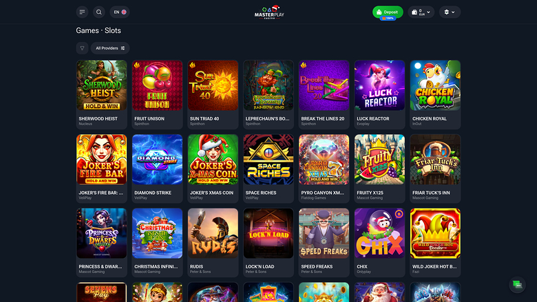 Jeux de casino Masterplay sur ordinateur