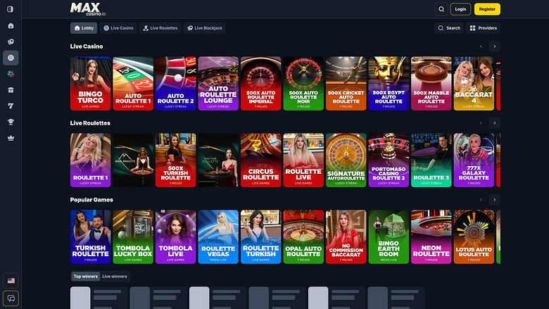 MaxCasino Live Dealer для настольных компьютеров