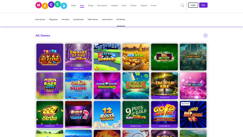 Mecca Bingo Casino Desktop Games