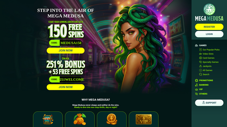 Mega Medusa Casino Desktop Promotions