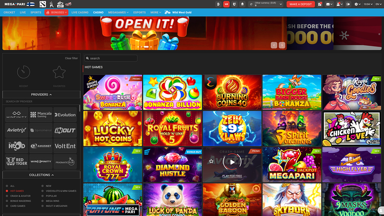 Megapari Casino Desktop Games